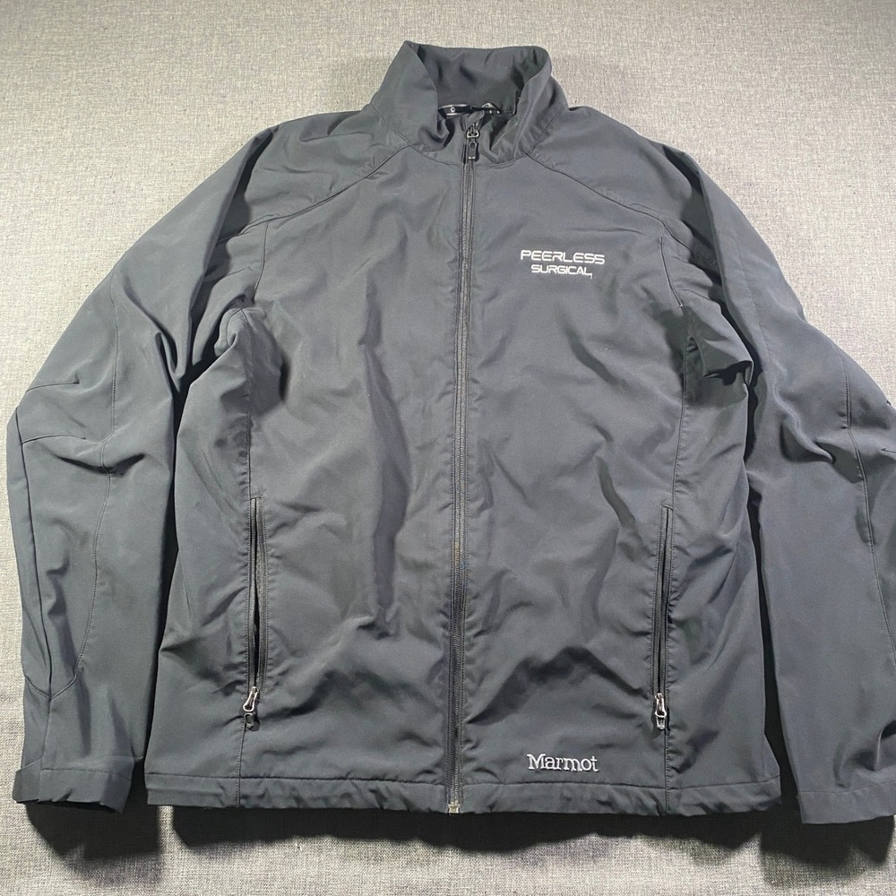 Marmot Mens Large Black Zip Up Approach‎ Jacket Windbreaker Water Repellant